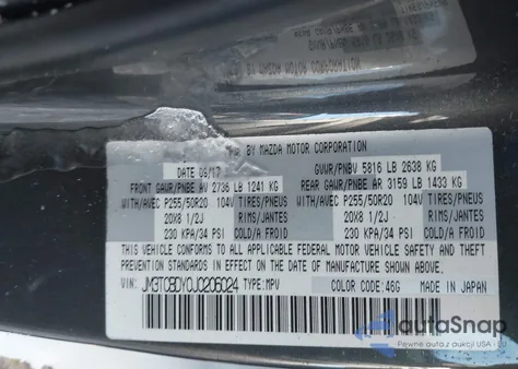 2018 Mazda Cx-9 Grand Touring z USA, uszkodzony, nr VIN JM3TCBDY0J0206024